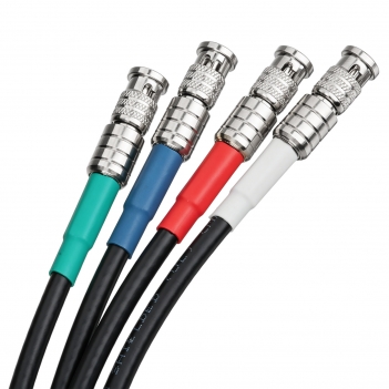 4-Channel 20FT HD-BNC Male to HD-BNC Male Belden 1855A 6G SDI Cable Micro-BNC Cable with Braided Sleeve Color Coded Compatible with CoaXPress CXP-6 for Industrial Machine Vision