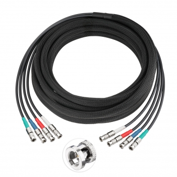 4-Channel 20FT HD-BNC Male to HD-BNC Male Belden 1855A 6G SDI Cable Micro-BNC Cable with Braided Sleeve Color Coded Compatible with CoaXPress CXP-6 for Industrial Machine Vision