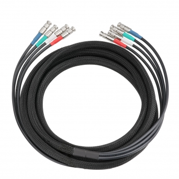 4-Channel 10FT HD-BNC Male to HD-BNC Male Belden 1855A 6G SDI Cable Micro-BNC Cable with Braided Sleeve Color Coded Compatible with CoaXPress CXP-6 for Industrial Machine Vision