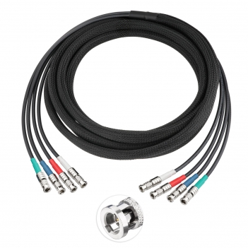 4-Channel 10FT HD-BNC Male to HD-BNC Male Belden 1855A 6G SDI Cable Micro-BNC Cable with Braided Sleeve Color Coded Compatible with CoaXPress CXP-6 for Industrial Machine Vision