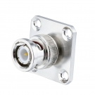 BNC Plug Male Connector Straight 4 Hole Flange Solder