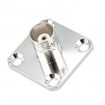 BNC Jack Female Connector Straight 4 Hole Flange Solder